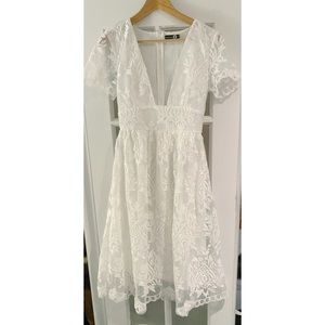 Organza White Lace Dress